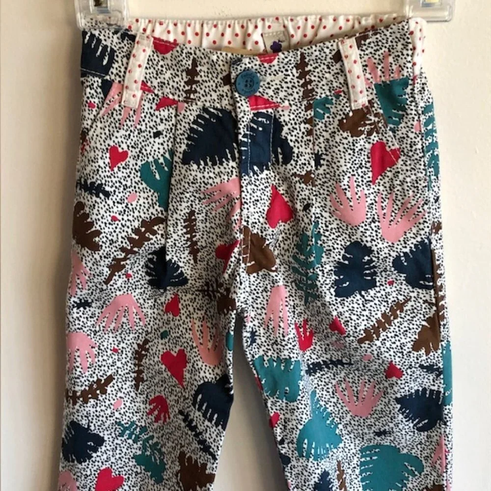 FABULA Print Elastic Waist Pants Trousers Size 6